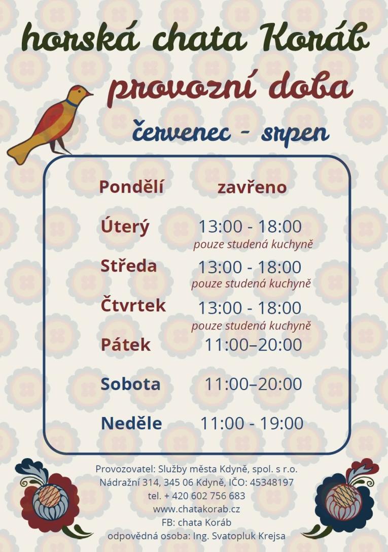 Otevírací doba Korábu - restauce i rozhledna Otevírací doba Korábu - restauce i rozhledna