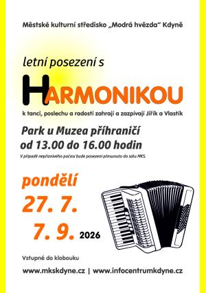 LETNÍ POSEZENÍ S HARMONIKOU V PARKU U MUZEA V PONDĚLÍ 7.9. OD 13:00HOD. 1